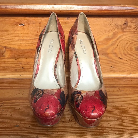 ALDO Destime Printed Leather Heels size 37 6.5 7 - Picture 5 of 6